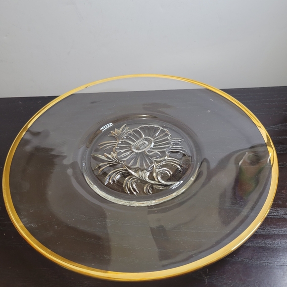 Vtg Gailstyn It's a "Dilly" 22K Gold Gilt Rimmed Glass Lot of 7 Serve Ware - Picture 8 of 12